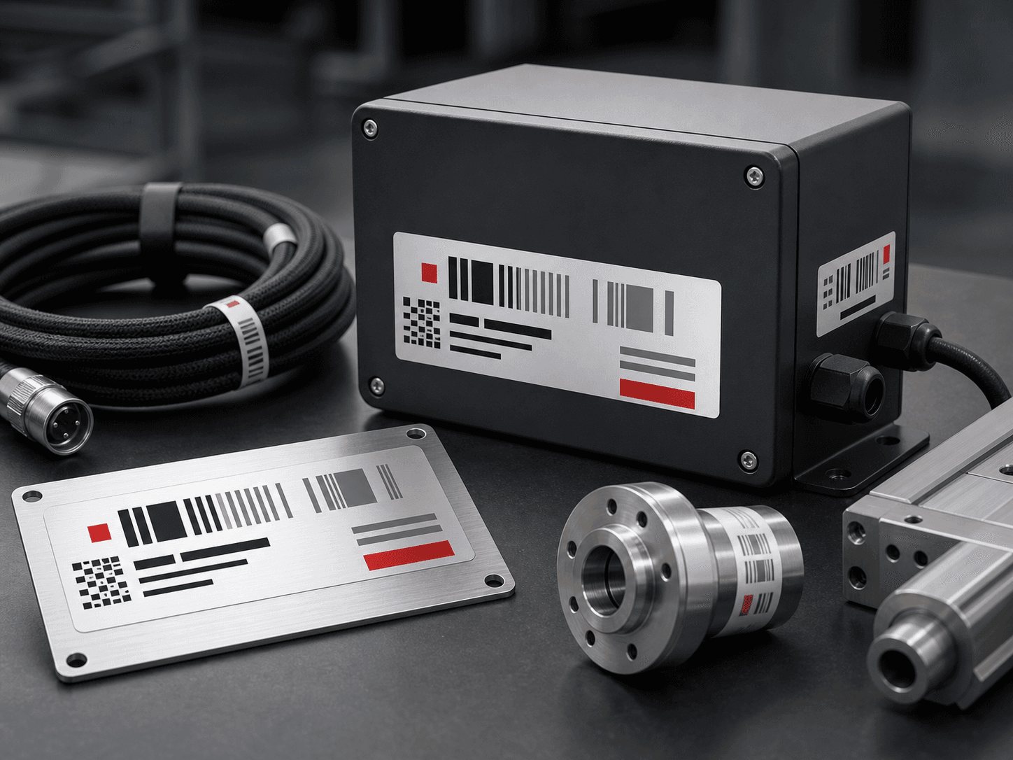 Representative industrial identification and barcode label concept