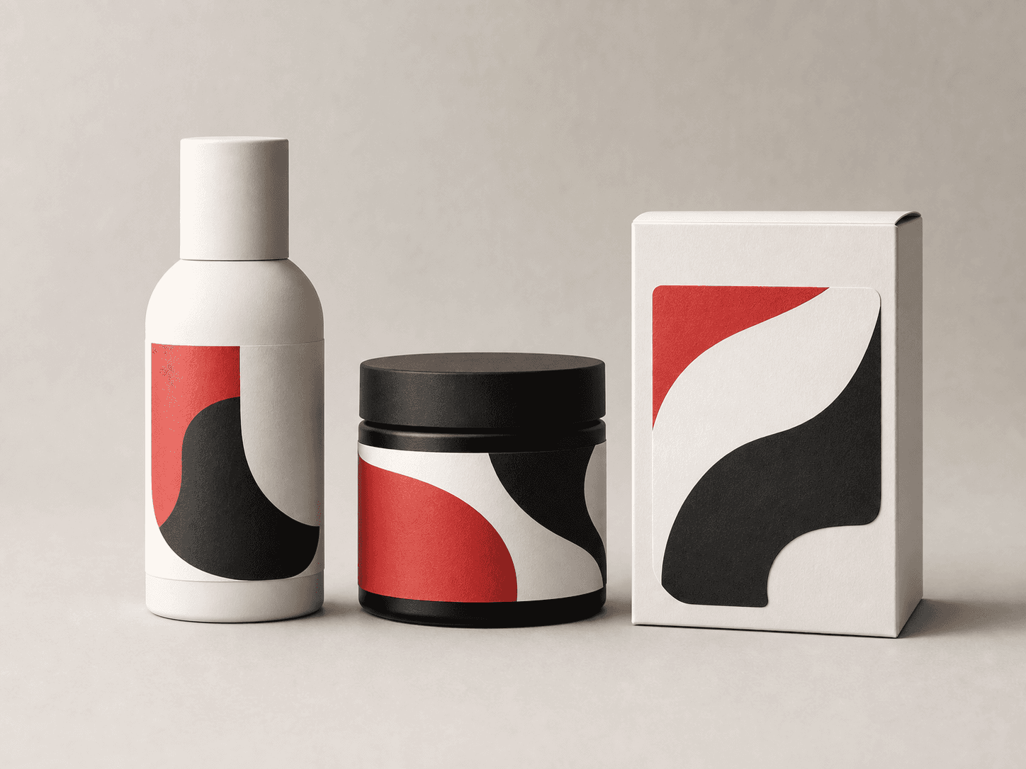 Representative studio concept of custom product and brand labels